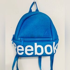 Reebok Bright Blue White Neoprene Backpack Zip Close Adjustable straps